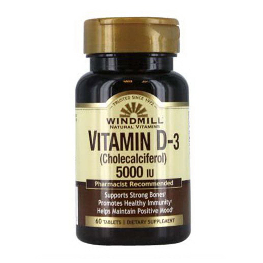 Windmill Vitamin D-3 5000 IU Tablets, 60 ea